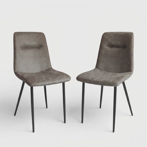 Set 2 sedie sala da pranzo design contemporaneo Solvian - Grigio