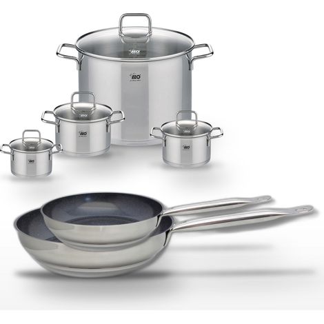 Lot 2 Poêles 24/28cm Elo Profi Therm Platinum et 4 Faitouts Elo Citrin (1/5)