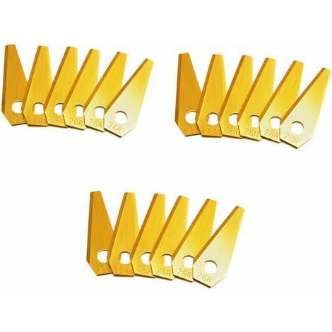 18 lames en titane pour tondeuses-robots Indego de Bosch - Lame de tonte adaptée à toutes les tondeuses-robots Bosch, s400, s350, s500,,or