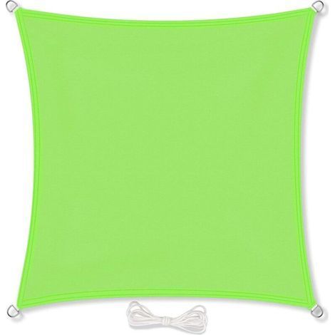 Voile d'ombrage Auvent Résistante aux Imperméable pour Patio & Terrasse Jardin de Protection Solaire 90% Une Protection des Rayons UV avec Corde Libre Carré Sand (2x2m, Vert) (1/5)