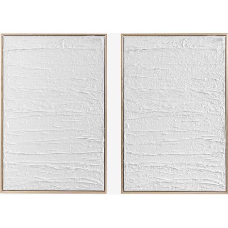 Set di 2 Quadri Decorativi in Rilievo in Gesso (60x90 cm) Leclerc SKLUM             (1/5)