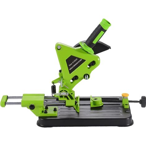 Soporte para amoladora angular, brazos de sujeción ajustables, base de hierro resistente, color verde. (1/2)