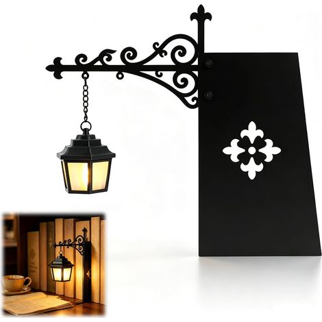 Mini-lampe de bibliothèque style lanterne, lampe de bibliothèque suspendue style lanterne (1/4)