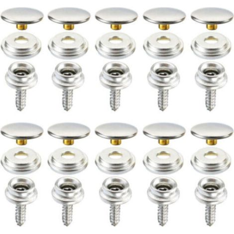 10 Piece Set Stainless Steel Boat Cover Buckles, Snap Buckles and Screw Buckles for Yacht, Tent, Tarpaulin and Leather (1/5)
