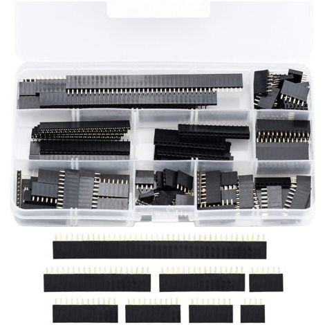Kit d'assortiment d'en-tête de Broche Femelle de 2,54 mm, 120pcs Connecteur Embase Pins LED Connecteur Broches pour Bouclier Empilable (1/5)
