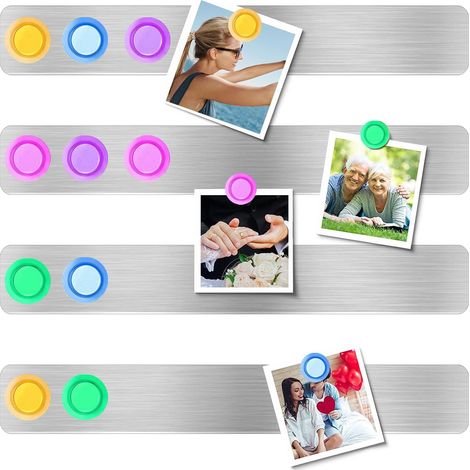 Tableau Magnétique Mural pour Photo, Tableau D'affichage avec 10 Pièces Colorés Aimants pour Tableau Magnetique Frigo Bureau 4 Pcs (1/5)