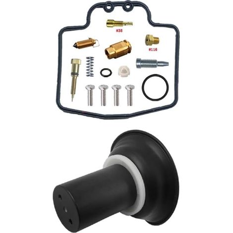 Vergaser Reparatursatz für XQ125 2001-2002 125cc 125 Kit + Plunger Passend für XQ125 einzeln 125cc kraftstoffbeständige Nitrildichtungen, präzise Messingdüsen, Dichtungen und