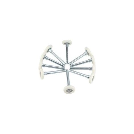 Dolaso – Confezione da 10 rulli in nylon per porte da garage – Carico massimo 350 N – Dimensioni 4,5 x 4,5 x 11 cm – Per porte scorrevoli e per doccia (1/5)