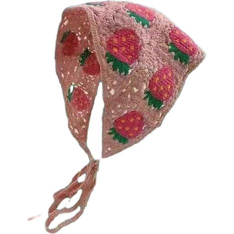 Damen-Kopftuch, gehäkelt, kariert, Blumenmuster, durchbrochenes Kopftuch, dreieckiges Haarband für Mädchen-N (1/5)