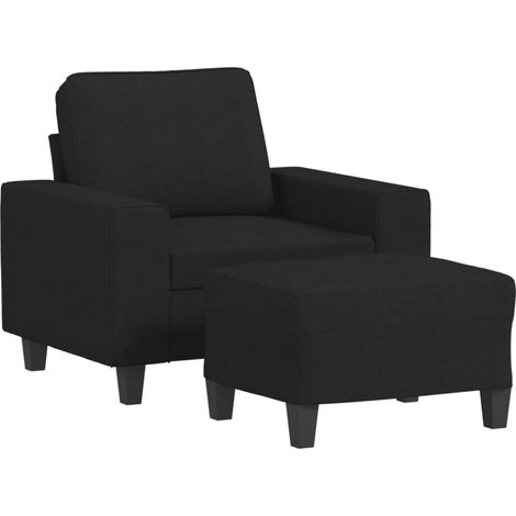 Maison Exclusive - Sessel mit Hocker Schwarz 60 cm Stoff