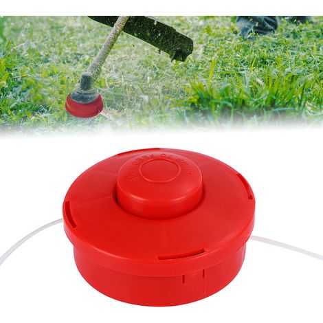 Applicable Tete Universelle Debroussailleuse, Tête Faucheuse Double Fil Bobine, Tête Coupe Pelouse, Aluminium Fils Tête Coupe-Bordure, Tête Faucheuse Jardin, Tête Accessoire Débroussailleuse (Rouge)