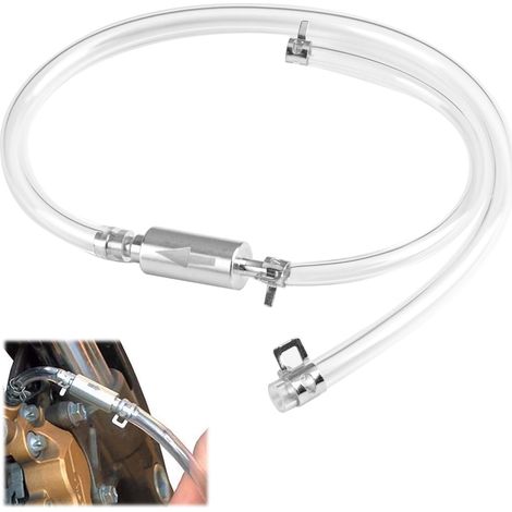 Brems- und Kupplungsentlüftungsset für Motorrad und Auto, Entlüftungswerkzeug mit Einwegventil, Entlüftungsschlauch, Schlauchschellen und Aluminiumventil.