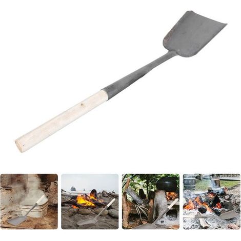 Kohleschaufel mit Holzgriff Kohleascheschaufel Ofenschaufel zum Schaufeln von Kohle und Asche im Kamin, zum Reinigen des Ofens, zum Ausheben von (1/5)