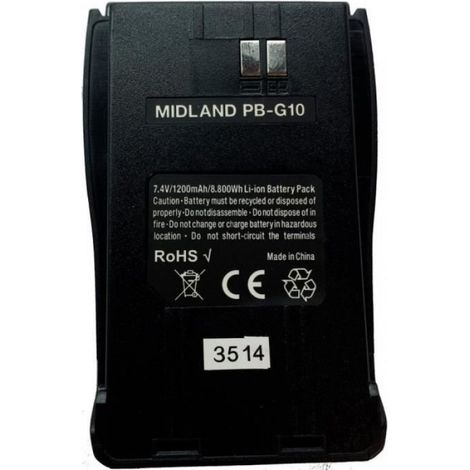 Batterie Li-ion 1600mAh Pour Radio Midland G11 - Remplacement Compatible - 1 Pièce