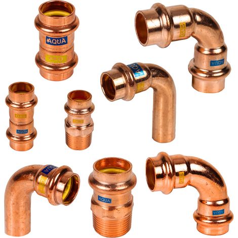 Pack de 80 pièces – Pressfitting en cuivre DVGW certifié – Pour installations sanitaires – Résistance à la corrosion – Sanpro