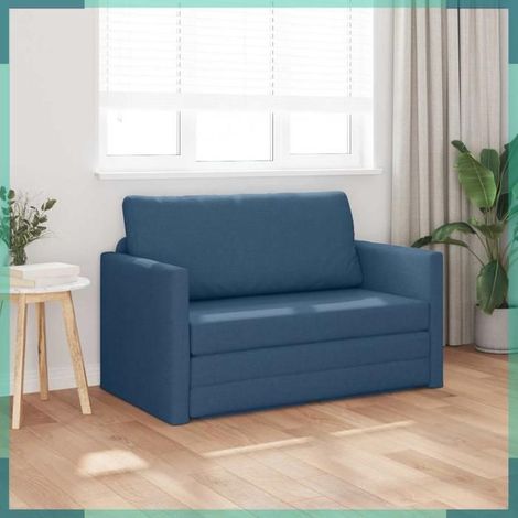 4106698 Canapé-Lit 110cm Bleu tissu (1/5)