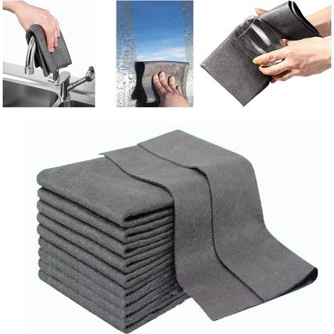 Thickened magic cleaning cloth, all-purpose microfiber towels, for cleaning windows, kitchens, glass, 10 pieces (1/5)