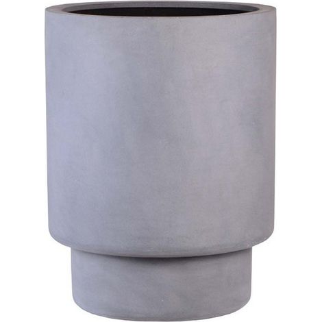 Pot de fleurs en Fiberstone Gris pour Intérieur et Extérieur Résistant au Gel - PANGIVO (1/2)