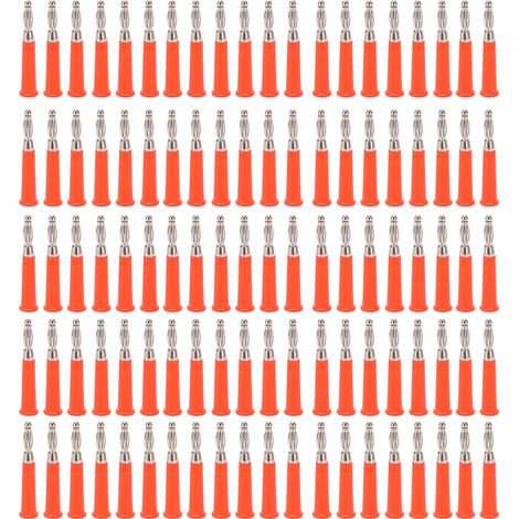 Lot de 100 connecteurs banane 4mm type à souder, kit d'accessoires pour équipements machine J.10010 Rouge (1/5)