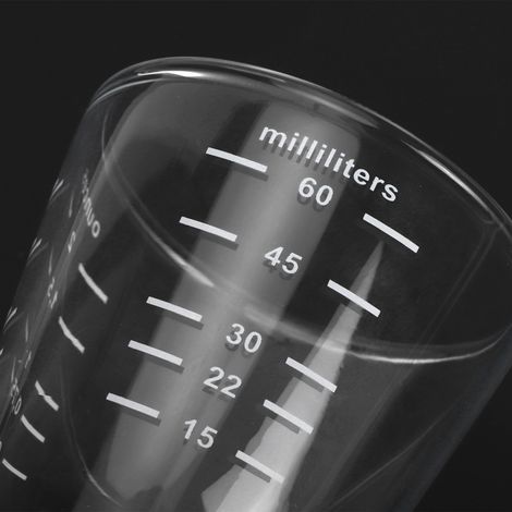 Tasse à café graduée 80ml avec échelle de mesure pour lait, verre doseur transparent pour maison, bureau ou café.