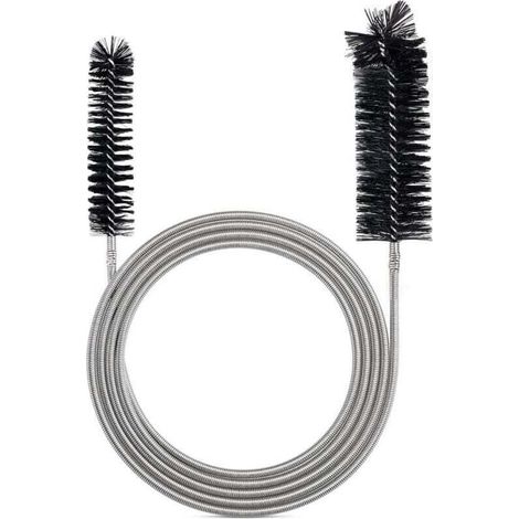Brosse de nettoyage flexible pour tube d'alimentation - Outil de nettoyage de tuyau - Noir(2M)- (1/4)