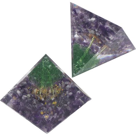 Pyramide en Cristal Orgone pour la Guérison Énergétique et la Sérénité - Décoration Artisanale (1/5)