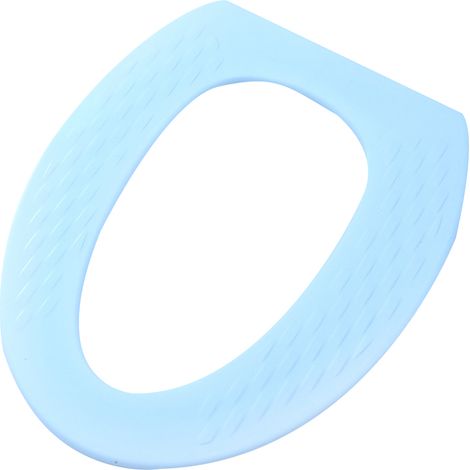 Wiederverwendbares, wasserdichtes EVA-Toilettensitzkissen, warmes, weiches Kissen (blau gestreift) (1/2)