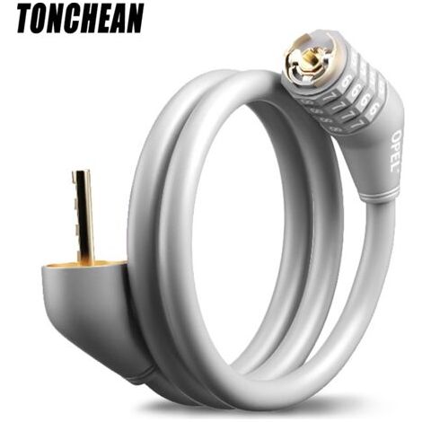 royaluxe -Antivol Velo,Cadenas de velos Long 80mm x 12mm,Câble Antivol pour Vélo Scooter Motos Portail Vélo avec 4 Chiffres Intelligente Code et Vélo Poussette,Verrouillage à Vélo Antivol gris (1/5)