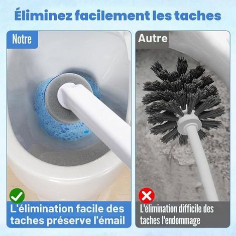 Brosse WC - Brosse Jetable avec Tête en Éponge Antibactérienne - Pour Cuvette, Lavabo et Salle de Bain - 2 Pièces avec 36 Recharges (1/5)