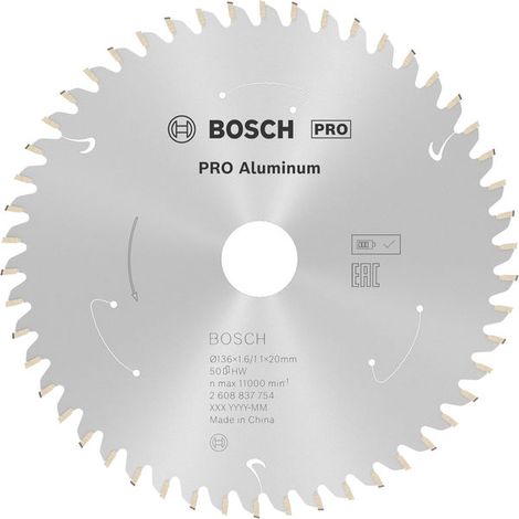 Bosch PRO Aluminium cordless Circular Saw Blade 136 x 1.6 x 20 mm 2608837754 (1/5)
