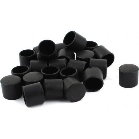 24 patins en caoutchouc pour pieds de meubles, diamètre intérieur Ø12 mm, protection de sol, noirs