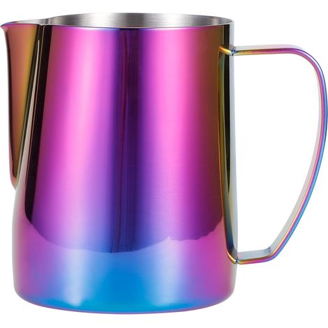 Pitcher à lait en acier inoxydable 304, 600ml violet pour latte art (1/5)