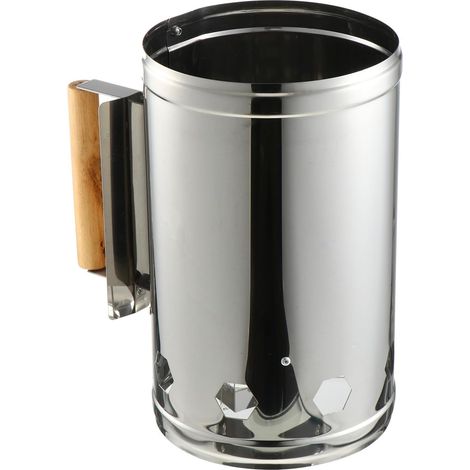 Allume-feu pour Barbecue à Allumage Rapide en Métal Poignée en Bois, Baril D'allumage Charbon Grosse Taille pour Grillades en Plein Air, Outil Barbecue Extérieur Solide (1/5)