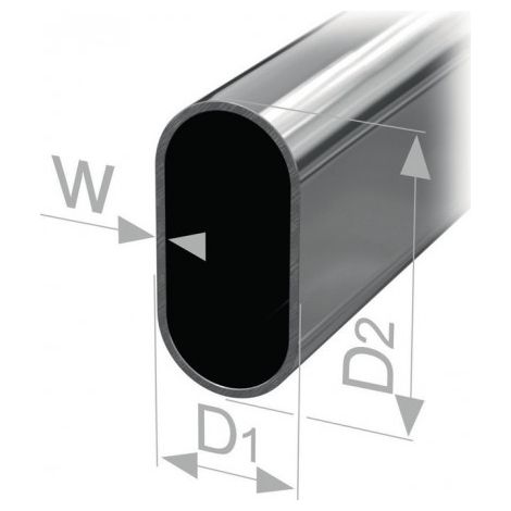 Tube d'armoire ovale, non soudé, acier laiton, hauteur du tube 30 mm, largeur du tube 15 mm, épaisseur de paroi 1 mm, 2500 mm PG