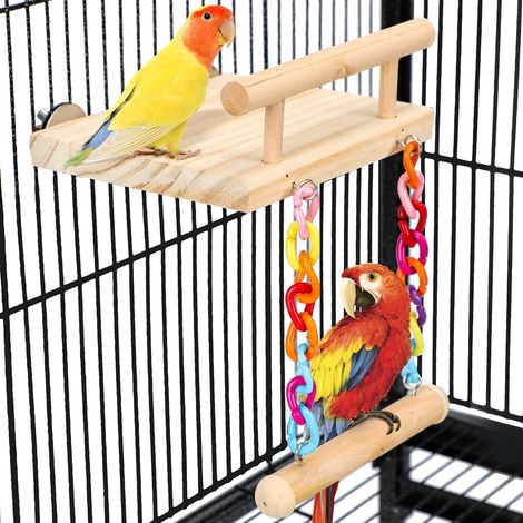 Cage à oiseaux jouet en bois pour perroquet, balançoire, animaux, petits inséparables, chinchillas, hamsters, perruches ondulées (1/5)