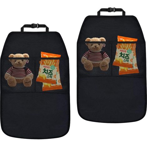2 Piece Car Rear Seat Protection - Waterproof Kick Mat with 2 Pockets, Universal Anti-Stain and Anti-Scratch Car Accessory for Children and Babies (1/5)