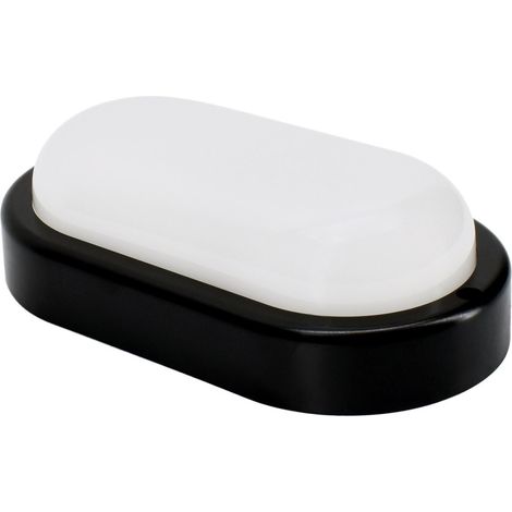 Lámpara de techo LED Oval KANLO - 8W - 760lm - 4000K - IP54 - Negro - 160x89x46mm (1/3)