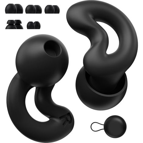 Bouchon d'oreille pour dormir anti bruit Jusqu'à NRR49dB - Bouchons d'oreille en silicone ultra doux et s pour bloquer les ronflements pendant le sommeil - XS/S/M/L/Double Layer (1/5)