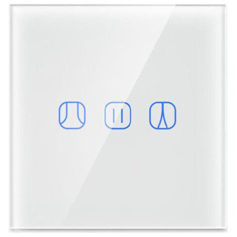 Commutateur de rideau WiFi, commutateur de panneau tactile de mur-rideau intelligent Wi-Fi, avec forme compacte pour la maison, commutateur de rideau de commande vocale de bureau-Chrom (1/5)