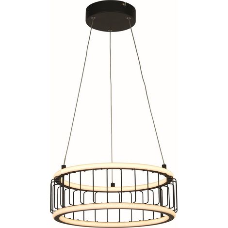 Circolo Cage LED-Drum-Deckenleuchte, schwarzes Metall (1/5)