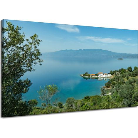 Stampa su tela Natura Cime montuose e mare 120x70