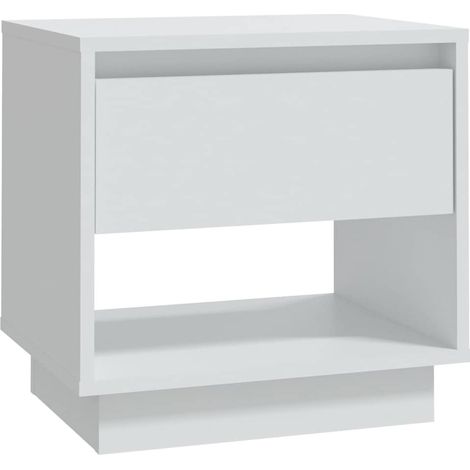 Maison Exclusive - Mesita de noche madera contrachapada blanco 45 (1/5)