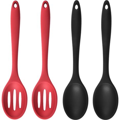 Lot de 4 cuillères antiadhésives en silicone, sans BPA, de qualité alimentaire, résistantes à une température de 250 °C (480 °F), conception hygiénique (1/5)