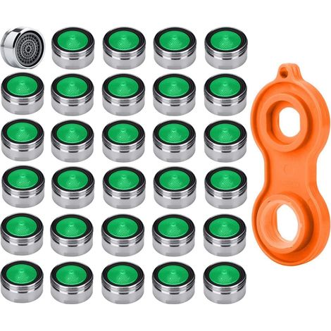 30 x M24 Water Saving Aerator Tap with Brass Material Chrome-Plated Brass with Plastic ABS Filter + 1 x Universal Tap Aerator (1/5)