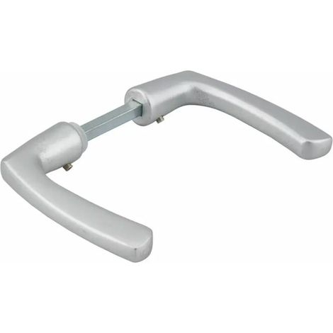 Béquille double carré 7x110mm en aluminium fondu – Finition argent anodisé – Épaisseur de porte 70mm – Réglage par vis pointeau (1/2)