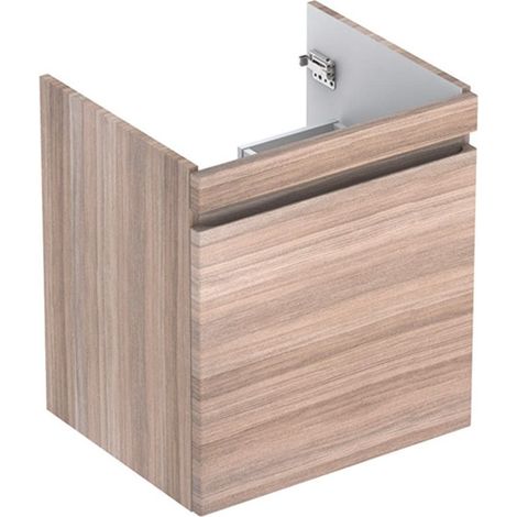 Mueble bajo lavabo Geberit Renova Plan, con un cajón y un cajón inglés: Ancho 52,6cm, Alto 58,6cm, Fondo 43,8cm, Olmo / Lámina decorativa estructurada