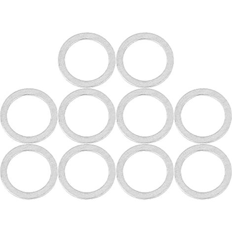 Lot de 10 joints de bouchon de vidange d'huile M18 argentés de rechange 977751 (1/4)