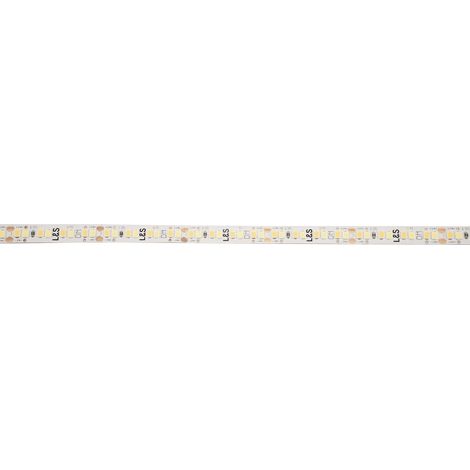 L&S LED-Band HE 112+112LEDs/m (2835), 2700-6500K, 4+4LEDs/35,7mm, 24DC, 4W/m, 8mmx5m, mit 2x Anschlussltg. 2000mm, white PCB, IP20, (1/3)