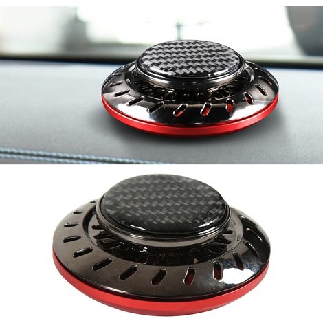 UFO-förmiger Auto-Lufterfrischerhalter, Interieur-Dekorationsaccessoire aus Kohlefaser für Aromatherapie, schwimmender roter ätherischer Öldiffusor fürs Auto (1/5)