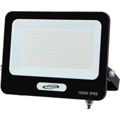 TRADE SHOP - Faro Proiettore Smd Led Floodlight 150 W Slim Ip65 Luce 3000k 4000k 6500k Ek05-150w - Nero-Bianco Caldo      - (1/4)
